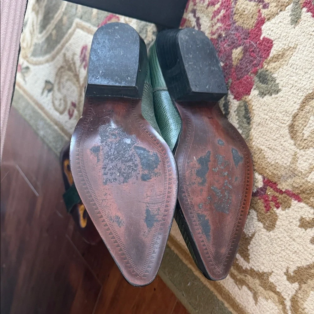 Western cowboy boots,, Green, Brown & Yellow - Picture 4 of 9
